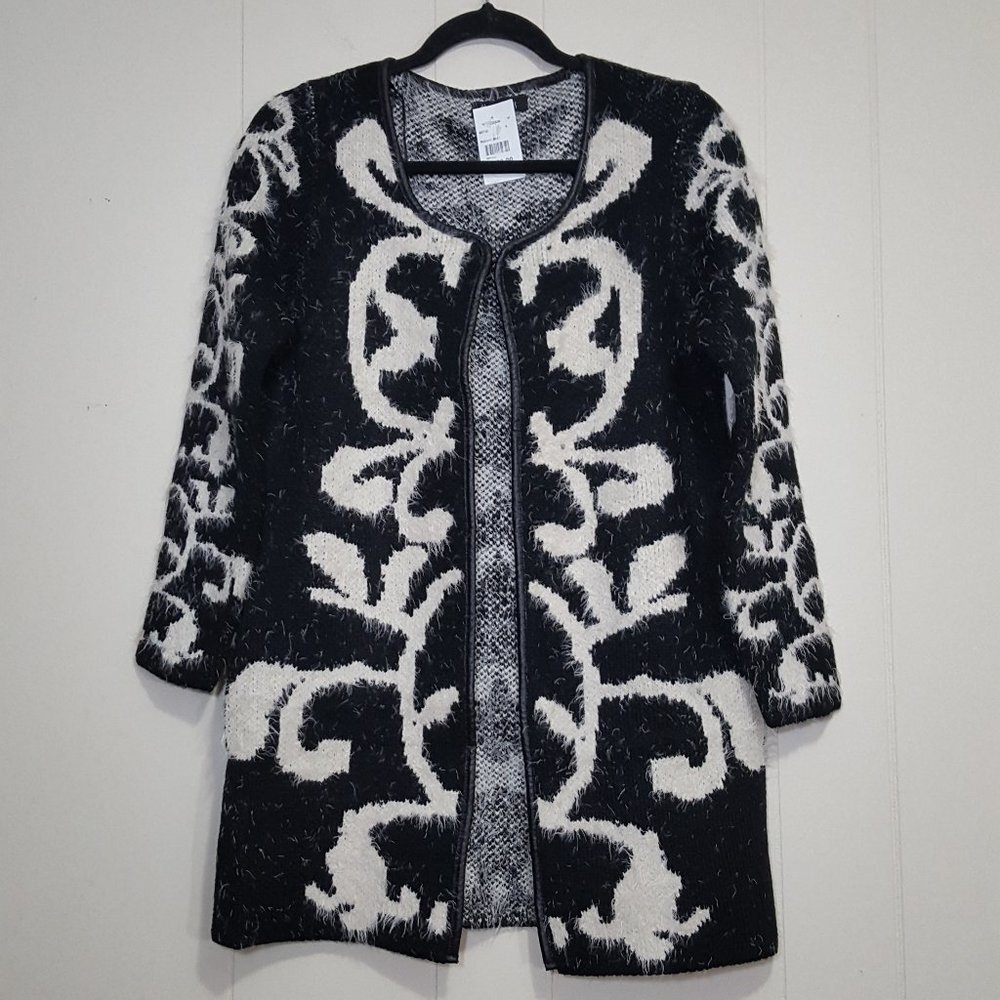 NWT Sisters Eyelash open front sweater jacket sz S